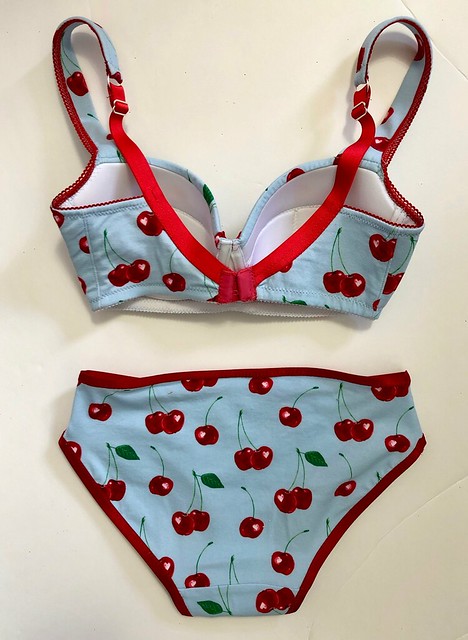 Boylston Bra made with Cherry Cotton Knit from Mood Fabrics