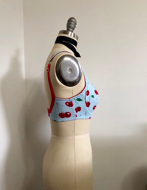 Boylston Bra made with Cherry Cotton Knit from Mood Fabrics