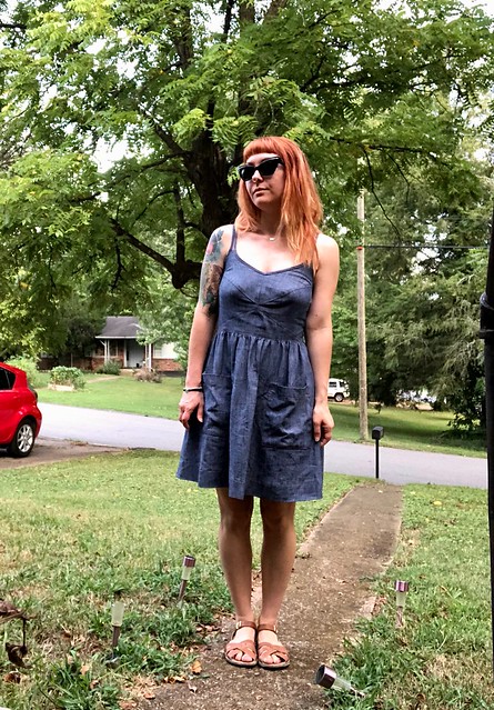 Deer & Doe Centaurée dress made with denim from Mood Fabrics