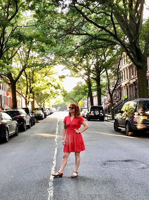 Coral Rayon Lawn Myosotis Dress