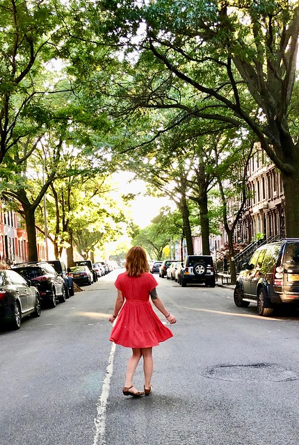 Coral Rayon Lawn Myosotis Dress