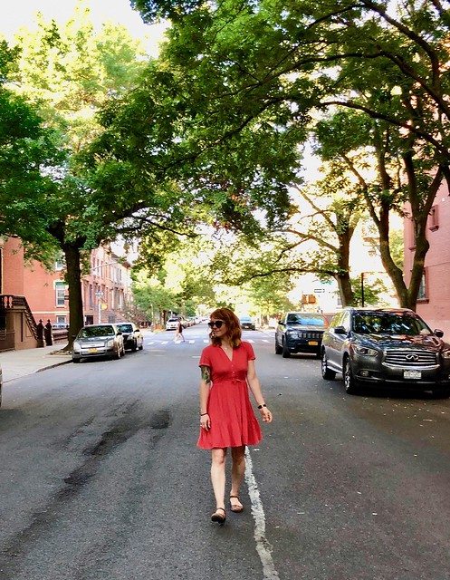 Coral Rayon Lawn Myosotis Dress