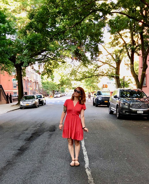 Coral Rayon Lawn Myosotis Dress