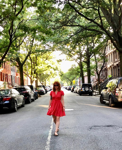 Coral Rayon Lawn Myosotis Dress