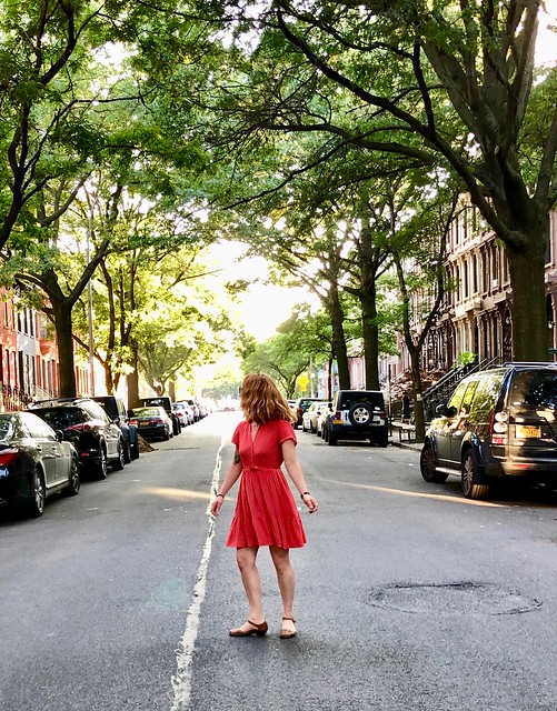 Coral Rayon Lawn Myosotis Dress