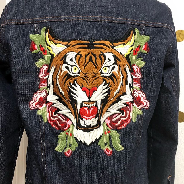 2019: Patched denim jacket