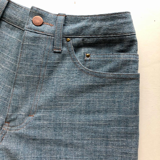 Vogue 2442 Calvin Klein Jeans made with Art Gallery Fabrics denim