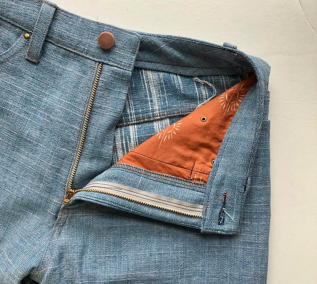 Vogue 2442 Calvin Klein Jeans made with Art Gallery Fabrics denim